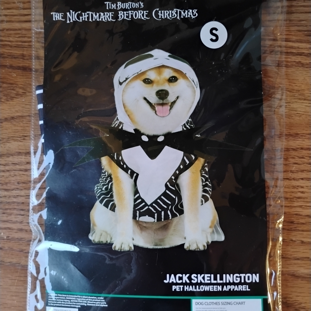 JACK SKELLINGTON DOG HALLOWEEN COSTUME - SIZE SMALL - NEW
